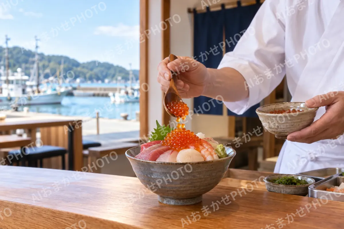 海鮮丼の写真 No.4