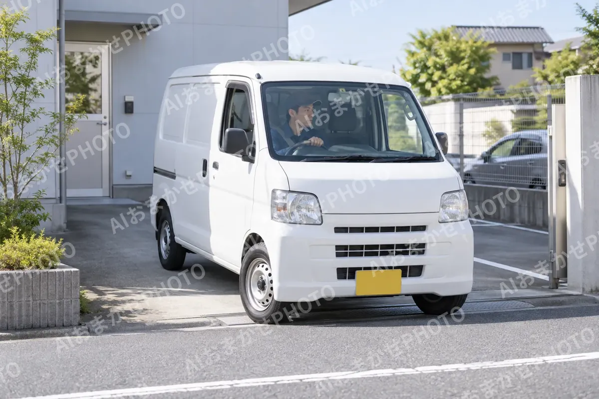 作業車で出動する技術者（鍵・防犯の写真 No.48）
