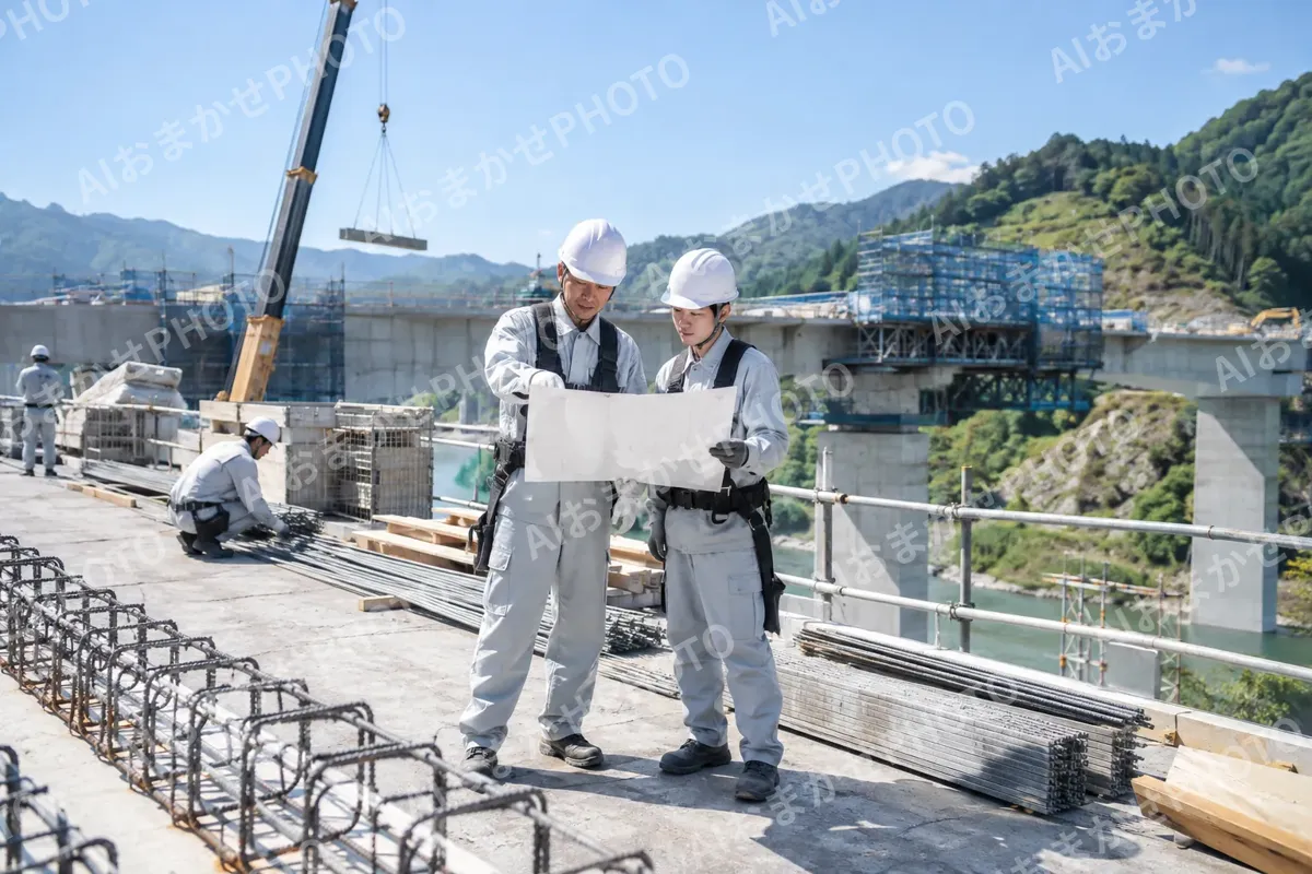 橋の工事の現場（総合建設・ビル・マンション・店舗・工場の写真 No.53）