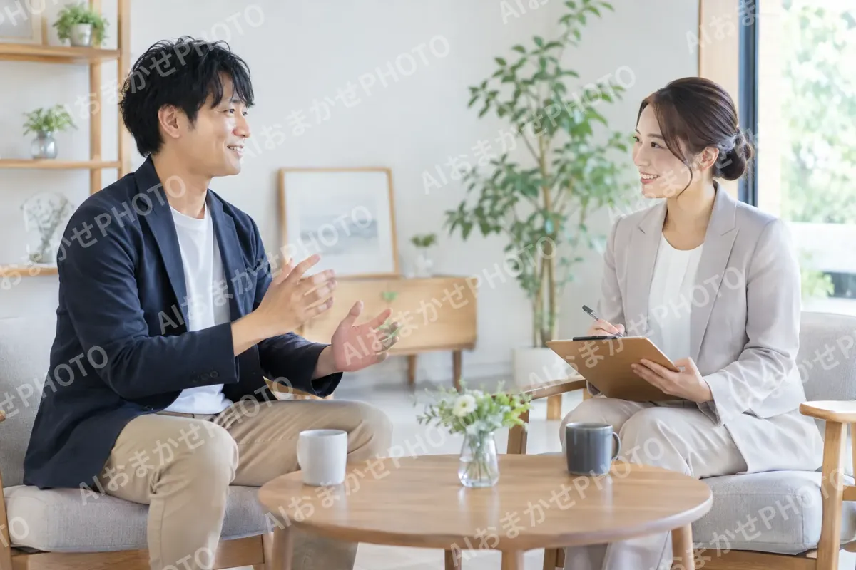会話の練習をする会員とカウンセラー（結婚相談所・婚活の写真 No.25）