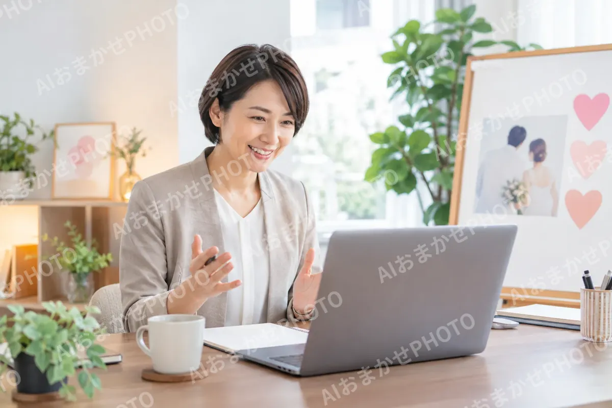 オンラインで相談を受けるカウンセラー（結婚相談所・婚活の写真 No.32）