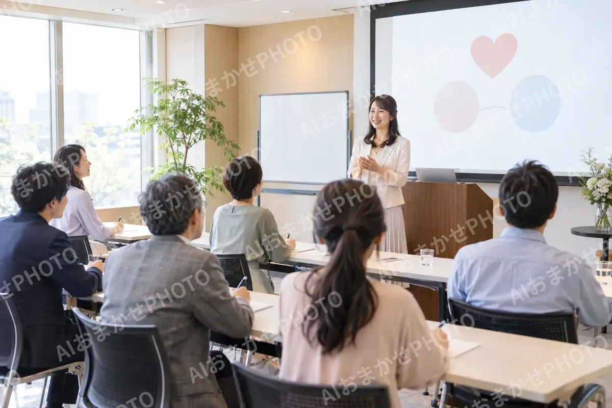 婚活のセミナーで話を聞く参加者たち（結婚相談所・婚活の写真 No.33）