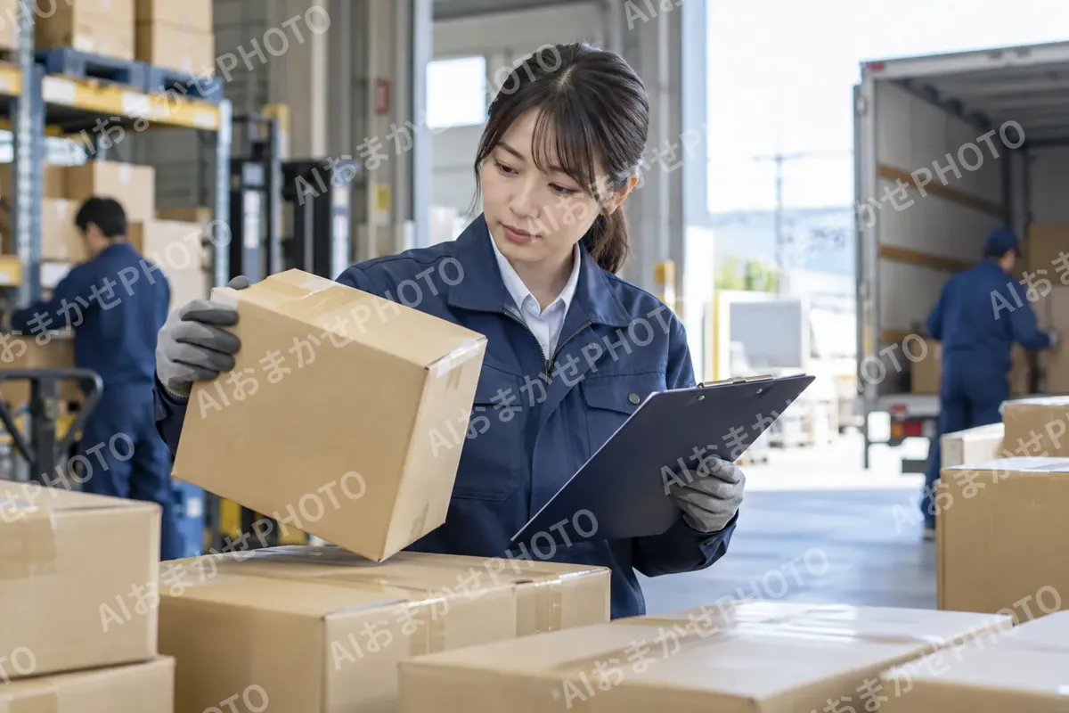 入ってきた荷物を検品する社員（卸売・商社の写真 No.42）