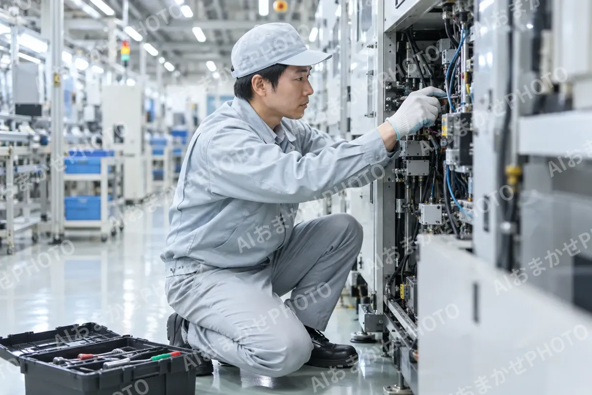 機械の修理をする保全の作業員（電子部品・電機の写真 No.69）