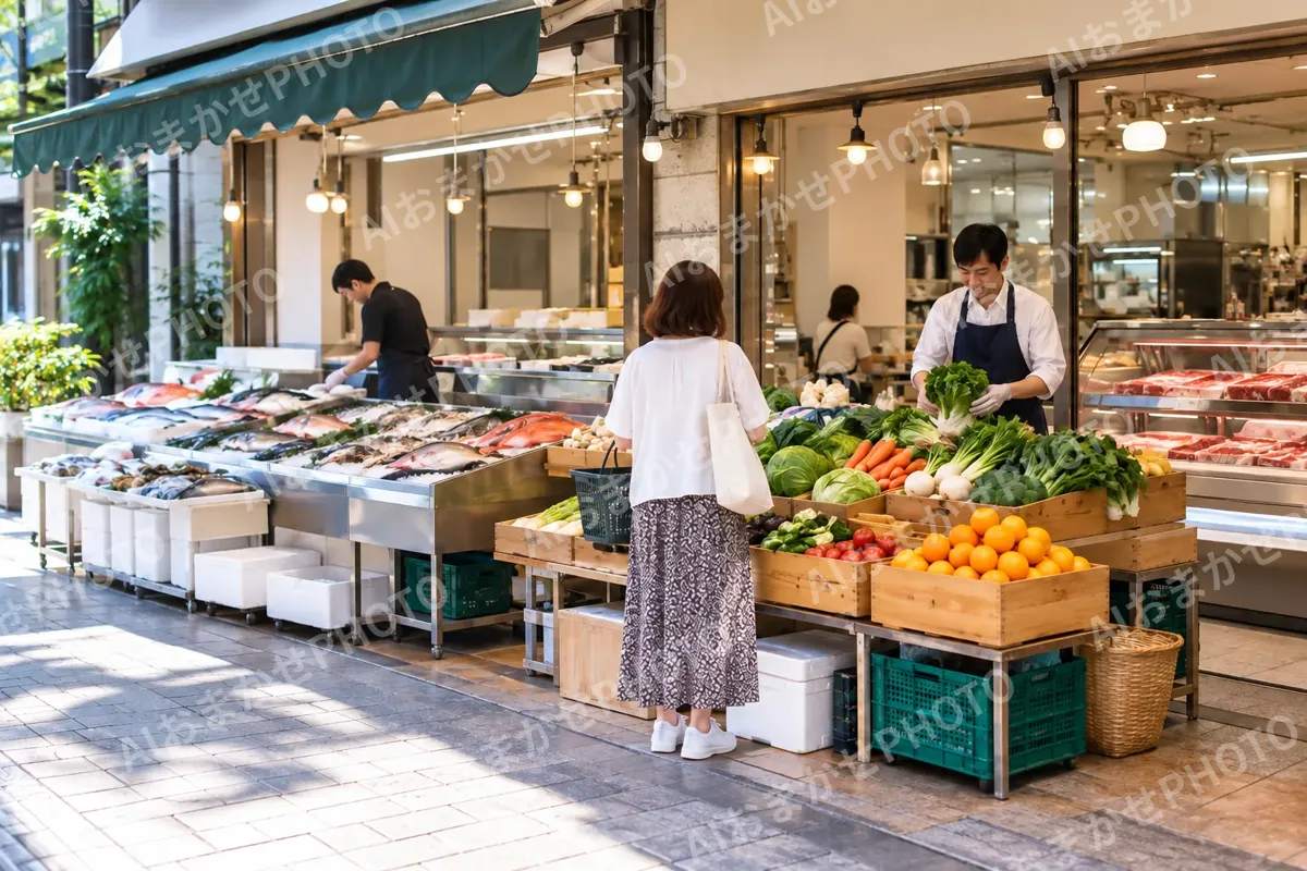 精肉・鮮魚・青果の写真 No.4