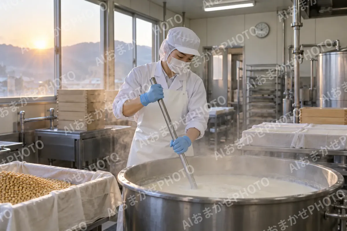 朝早くに仕込みをはじめる作り手（食品製造・販売の写真 No.63）