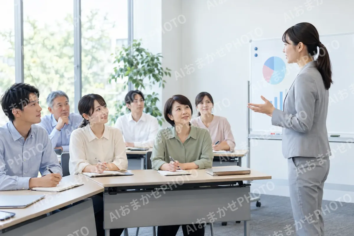 研修で話を聞くスタッフたち（その他（上記にない業種）の写真 No.39）