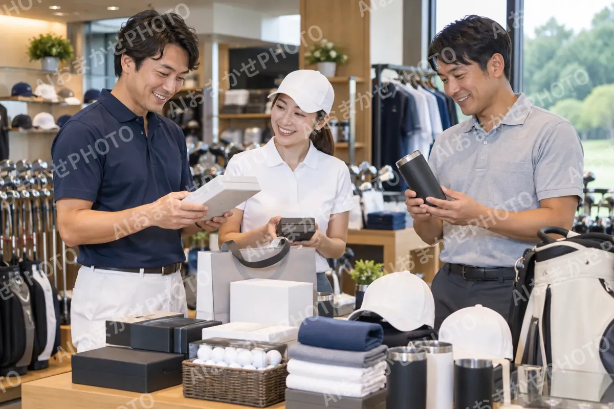 コンペの景品を選ぶお客様たち（ゴルフショップ・ゴルフ用品の写真 No.30）