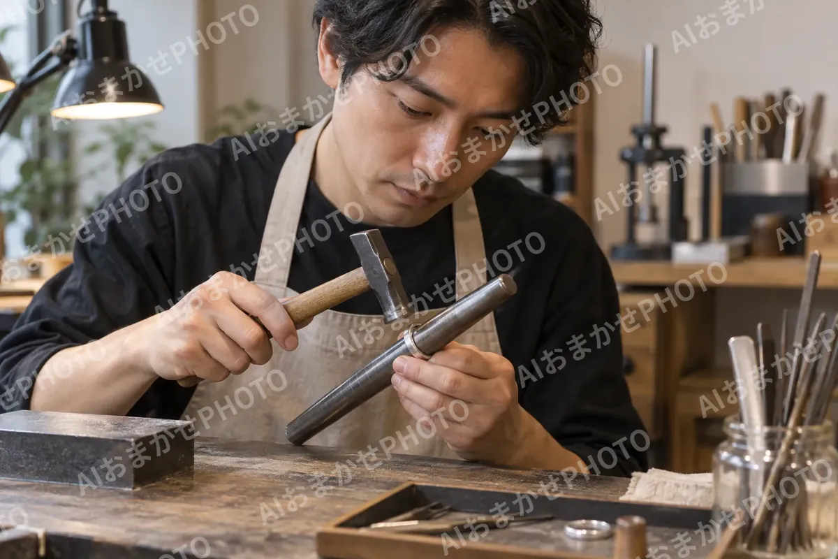 指輪の大きさを直す職人（時計・宝飾の写真 No.25）