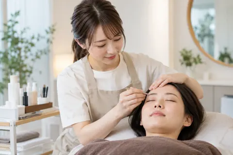 お客様の眉を整える施術者（その他の美容・サロン（よもぎ蒸し・ヘッドスパ等）の写真 No.31）