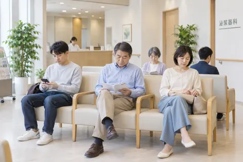 待合で順番を待つ患者さんたち（泌尿器科の写真 No.19）