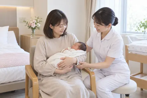 授乳のしかたを教える助産師（小児科・産婦人科・レディースの写真 No.18）