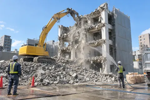 古いビルを重機で解体する現場（総合建設・ビル・マンション・店舗・工場の写真 No.55）
