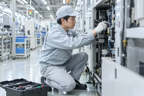 機械の修理をする保全の作業員（電子部品・電機の写真 No.69）