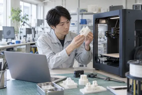3Dプリンターで試作品を作る技術者（樹脂・プラスチック加工の写真 No.54）