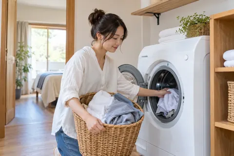 洗濯機を使うお客様（民泊・ゲストハウスの写真 No.26）