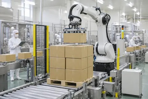 箱を自動で積むロボット（食品加工・食品工場の写真 No.69）