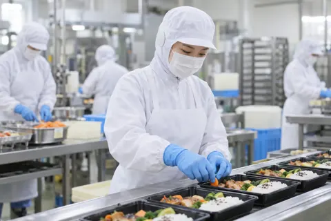 白衣を着た作業員（食品加工・食品工場の写真 No.72）