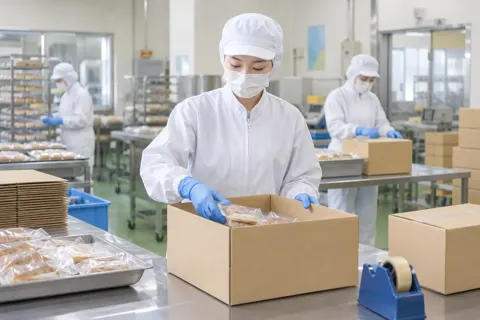 箱につめて出荷の準備をする社員（食品製造・販売の写真 No.41）