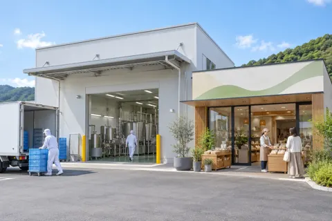 工場と直売所の外観（食品製造・販売の写真 No.48）