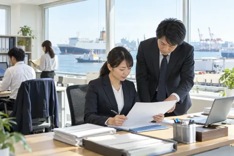 港が見える事務所の中の全体（海事代理士の写真 No.24）