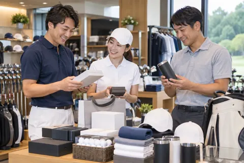 コンペの景品を選ぶお客様たち（ゴルフショップ・ゴルフ用品の写真 No.30）