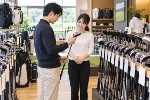 クラブがずらりと並んだ売り場（ゴルフショップ・ゴルフ用品の写真 No.33）