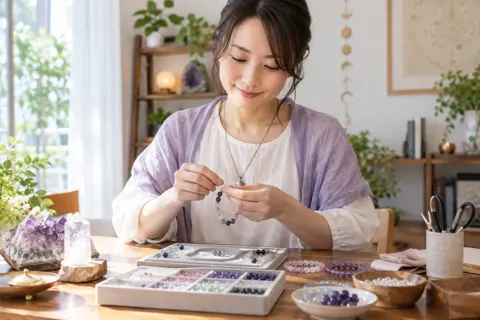 天然石のブレスレットを作る占い師（占い・鑑定の写真 No.39）